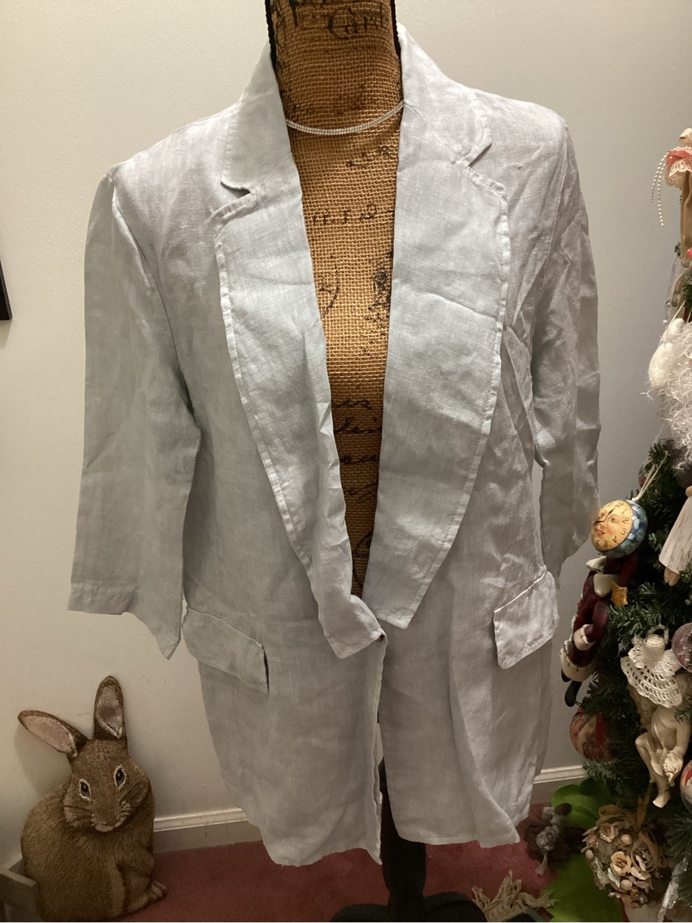 Light Gray Linen Blazer Jacket